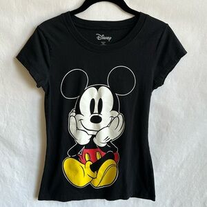 Disney black Mickey Mouse coming and going tee, size M